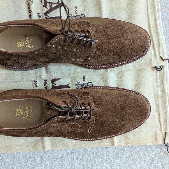 Alden Plain Toe Blucher in Snuff Suede, 10D - Picture 12 of 14